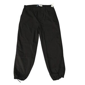 Old Navy Vintage Baggy Pants Mens Large Black NEW Bungee Cuff Drawstring 784250
